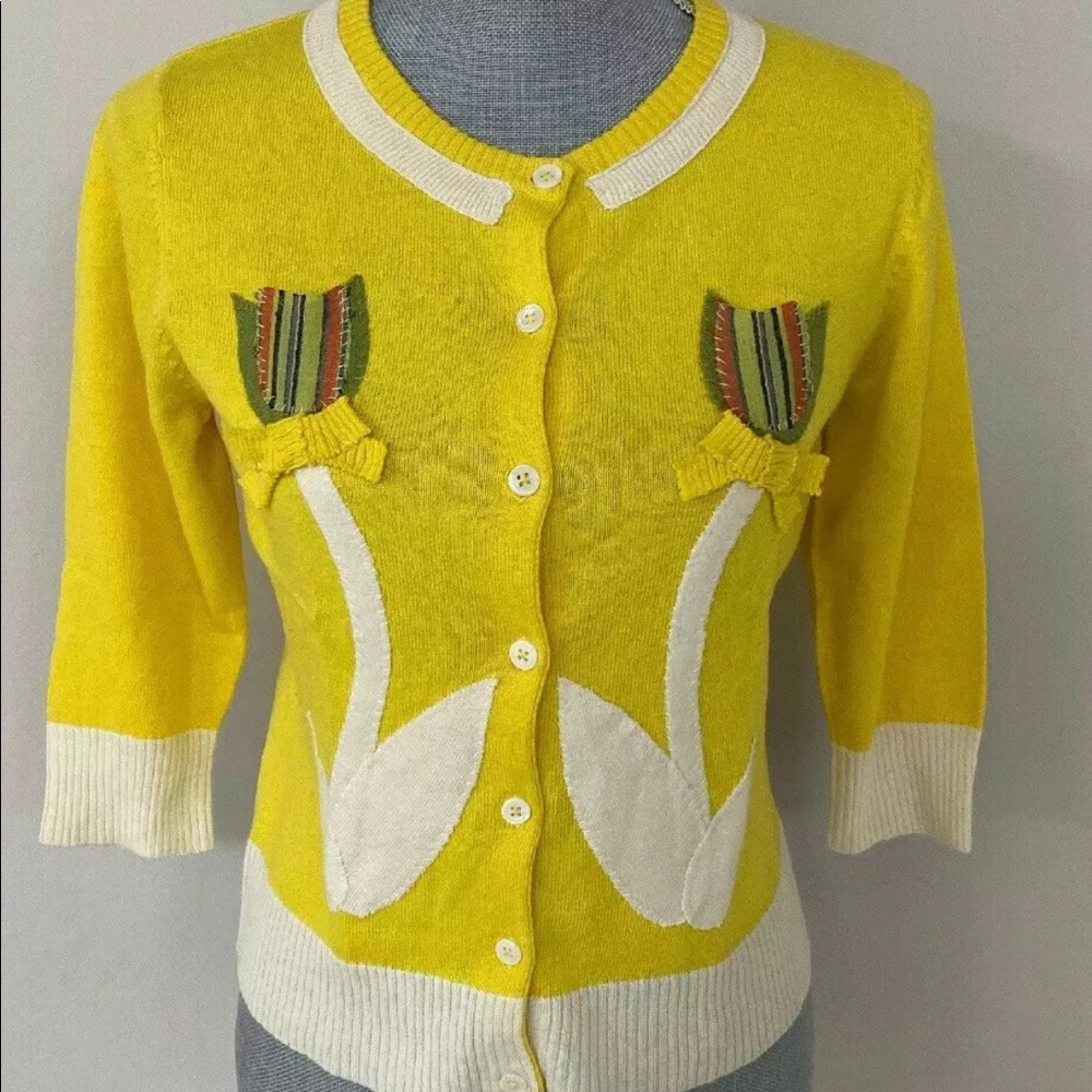 Anthropologie Field Flower Cardigan